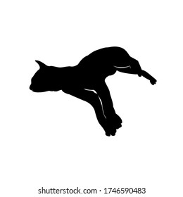 vector file of cat lay down silhouette