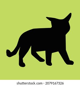 vector file of cat silhouette  on a white background ,Black cat, Silhouette of a feline figure.