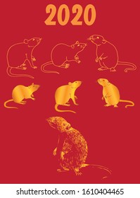 Vector file of chinese new year of the rat 2020