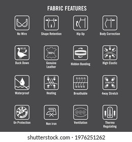 Vector file of cloth functional icons.