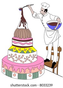 vector file of confectioner