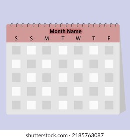The vector file consist a blank table calendar with seven days of a week. You can use this calendar by customizing days of any month. You can edit and imply days of any month of this table calendar.
