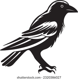 vector file of crow and raven on white background