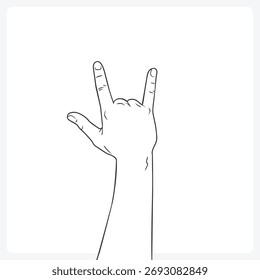 El archivo de Vector representa una mano que forma el gesto de amor con el pulgar, el dedo índice y el meñique extendido.