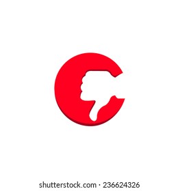 vector file of dislike sign
