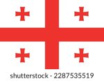 vector file displaying the Republic of Georgia's flag - a white background with a red cross and four small red crosses in each quadrant.