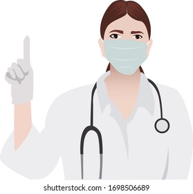 Vector file of a doctor who is advising people.
