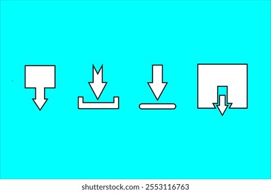 Vector of file download icon isolated on blue light background for website needs.