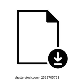 Vector File Download Icon Symbol. Download Document Icon