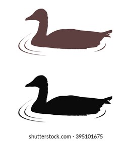 Vector file of ducks silhouette