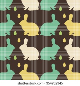 vector file of Easter bunny pattern, napkin illustration.