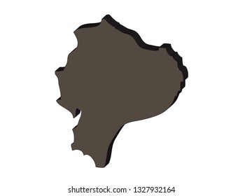 Vector file of ecuador map 3d