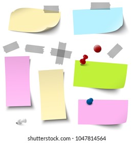 vector file of empty papers collection with different office accessories