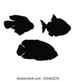 vector file of fishes silhouette