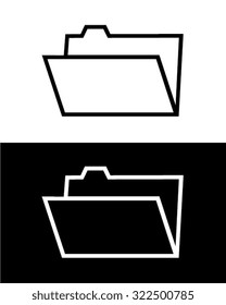 Vector File Folder Icon in Black and Reverse