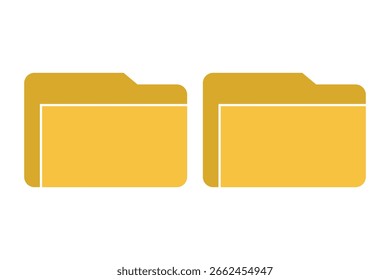 vector file folder icon on white background. folder icon for computer document, data icon file, vector illustration.