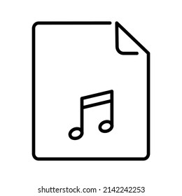 vector file formats icon. Music file formats symbol line vector icon on white background. Editable flat line vector illustration