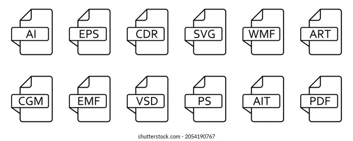 Vector File Formats Various Vector Formats Stock Vector (Royalty Free ...