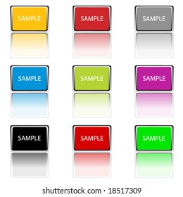 Vector File of Fully Customizable Buttons with Reflections