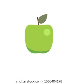 vector file of green apple . Isolated on white background. Vector illustration.