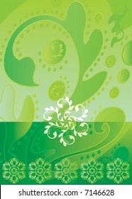 vector file of green color Batik design
