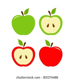 vector file of green and red apples