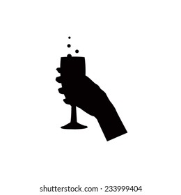 vector file of hand with glass