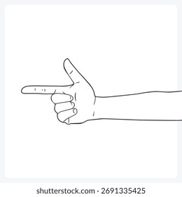 The vector file of a hand showing direction by pointing with the index finger.
