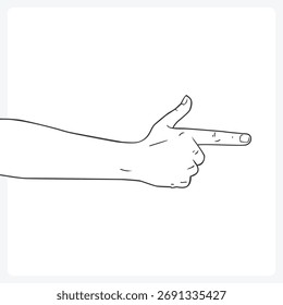 The vector file of a hand showing direction by pointing with the index finger.