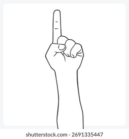 The vector file of a hand showing the index finger.