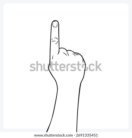 The vector file of a hand showing the index finger.