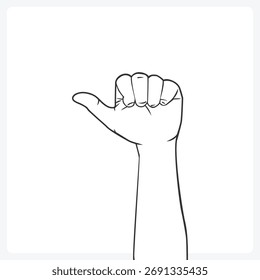 El archivo de Vector de una mano que muestra el dedo pulgar.