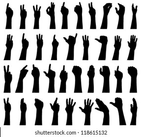 vector file of hand silhouettes