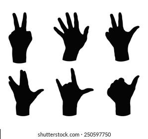 Hands Gesture Collection Male Female Arms Stock Vector (Royalty Free ...