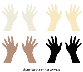 vector file of hands silhouette