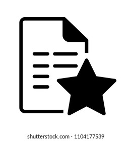 Vector file icon with black folded corner with star symbol