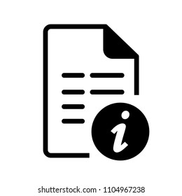 Vector file icon with black folded corner with information symbol