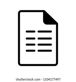 Vector file icon with folded black corner