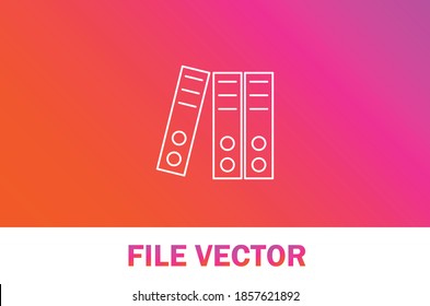 Vector of file icon. Isolated on gradient color. Business theme.