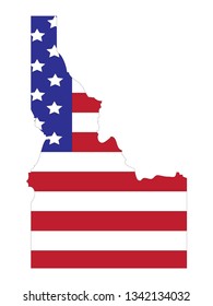 vector file of idaho map with flag
