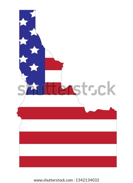 Vector File Idaho Map Flag Stock Vector Royalty Free 1342134032