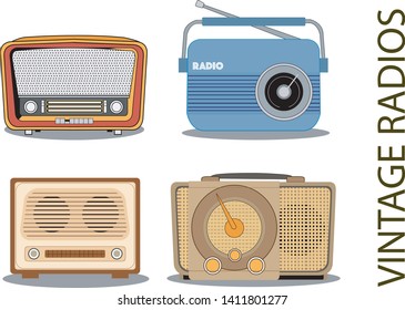 Vector File Illustrated Vintage Radios