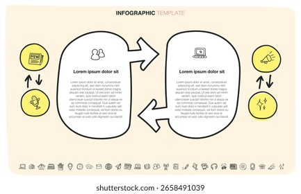 El archivo de Vector es una Plantilla infográfica en estilo doodle.