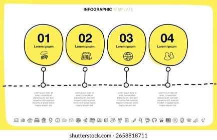 The vector file is an infographic template in doodle style.