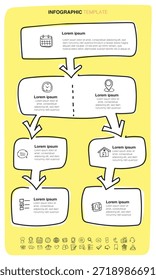 El archivo de Vector es una Plantilla infográfica en estilo doodle.