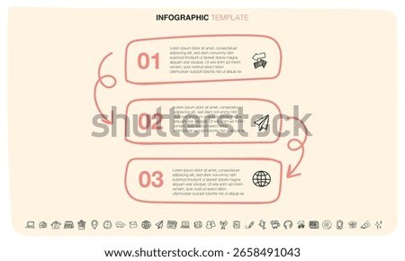 The vector file is an infographic template in doodle style.