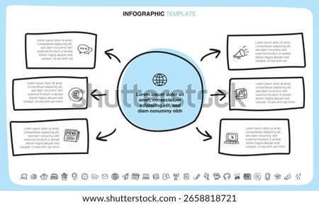 The vector file is an infographic template in doodle style.