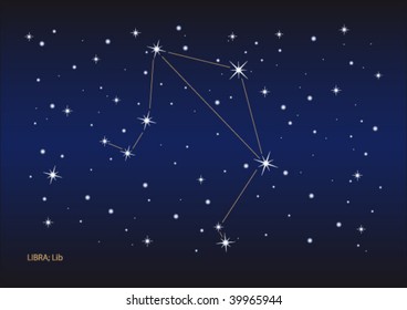 Vector file of the libra stars constellation. Size and color can be changed.