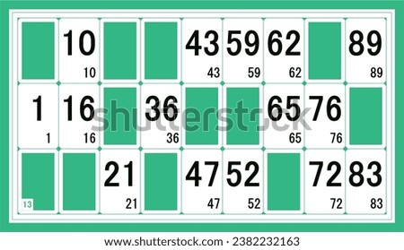Vector file with lotto card