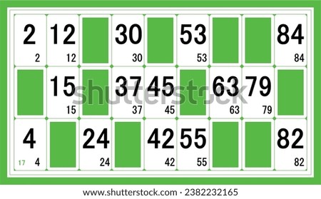 Vector file with lotto card